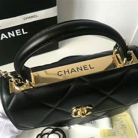 chanel handle small|Chanel flap bag with handle.